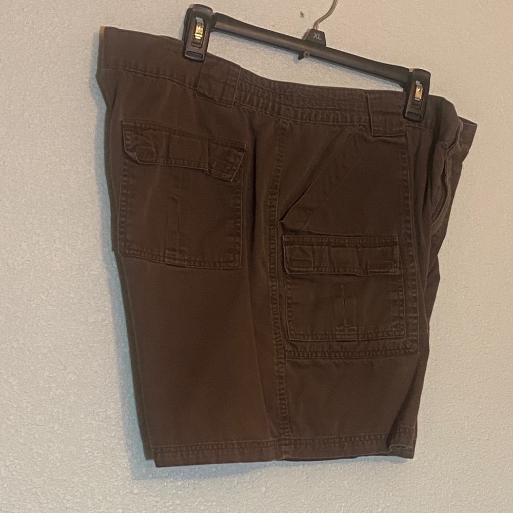 2/$30 Natural Issue Men's Cargo Shorts in Brown with Multi-Pocket Utility Design